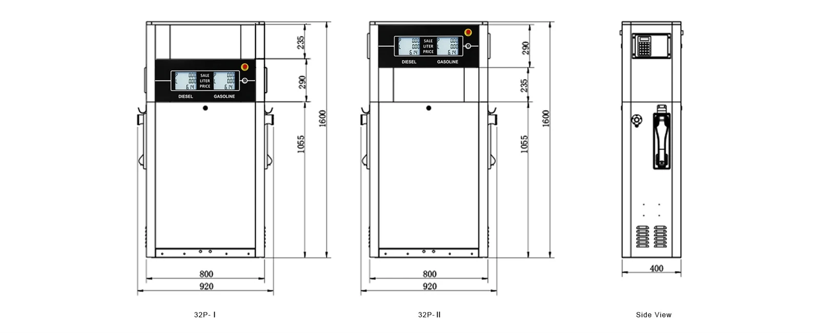 fuel dispenser size fuel dispenser size